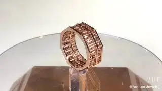Autium Original Abacus Octagonal Ring, Movable 168 Beads, 18K Rose Gold, 2019-110
