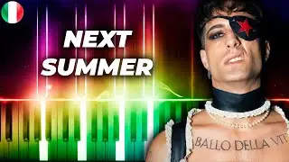 Damiano David - Next Summer - piano karaoke instrumental cover