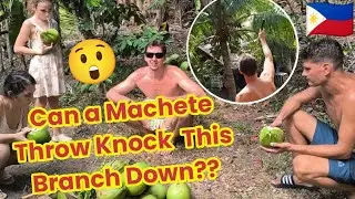 SHOCK! We Tried To KNOCK COCONUT BRANCH DOWN WITH A MACHETE 😱