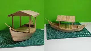 DIY/How to make a mini boat/bamboo boat making/bamboo craft/amazing bamboo craft mini ideas/