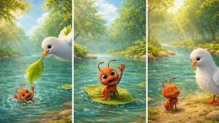 The Ant and the Dove 🐜🕊️ | Kids Moral Story #story #shortstory 