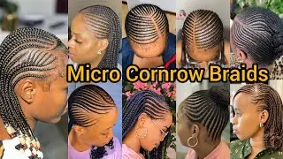 Cornrow Braids for Black Women 2025 | Tiny Micro Cornrow Hairstyles | Straight Back Cornrow Braids