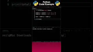 Python Example: Adding Counter Values #shorts