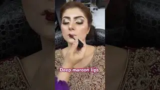 Deep Maroon lipstick 💄 | #glittery #check #trending #makeup #viral #makeupartist #red#glittereyes