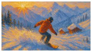 Winter Sports - 6 Frames TV Art 4K - Impressionism Collection - The Ambient Frame