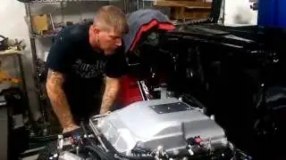 57 210 Hard Top body going on chassis