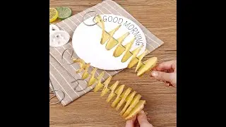 Stainless Steel Potato Cutter Spiral Slicer Manual French Fry Twisted Kitchen mp4