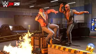The Rock Sends Brock Lesnar Flying Onto Fire Table