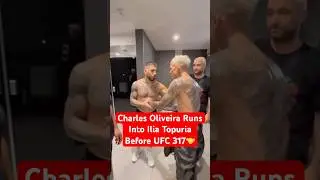 Ilia Topuria 🤝 Charles Oliveira ahead of UFC 317 👏🏼 #ufc