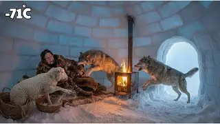 78-Year-Old Woman Survives Off-Grid in Yakutia | Igloo Life & Wolves at Night