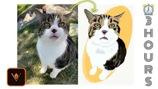 CAT VECTOR PORTRAIT TIME LAPSE 🐱