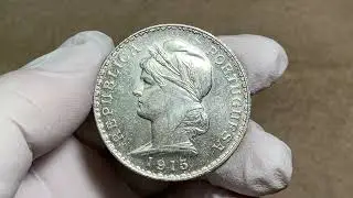 🇵🇹 Portugal  Escudo Silver 1915 CHOICE DEEP MIRROR PROOF LIKE UNC!!