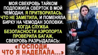 Свекровь подложила свёрток в мой чемодан  Я поменяла бирку на чемодан золовки  Когда таможня