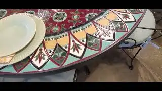 Malibu Hand Painted Tile Dining Table