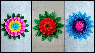 Round wall hanging paper craft ideas | How to make wall hanging paper craft | Paper flower making