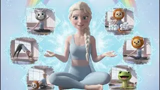 Kids Yoga Adventure with Elsa ❄️ | Easy Cat & Dog Poses