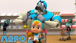 SPOOKY Supermarket Shopping! 🛒 | ARPO The Robot | Funny Kids Cartoons | Kids TV Full Episodes