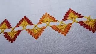 New hand embroidery bold border design with easy following tutorial💖