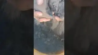 Asmr: sand and charcoal ashes crumbling in water