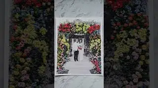 BEFORE AND AFTER OF AN EMBROIDERY OVERSIZED FULL ARCH COMMISSION (WEDDING DAY)