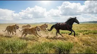 A Lone Wild Horse Hunted by Tigers in the Vast Grasslands &ndash; Heart-Pounding Chase eps 29