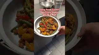 Taste-testing Panda Express&rsquo; new Crispy Sesame Shrimp & Beef #pandaexpress #fastfood #tastetest