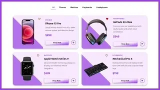 JavaScript Product Filter Tutorial 2025 | Responsive Product Card with CSS Grid