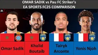 Omar Sadik vs Pau FC Striker's (Khalid Boutaib, Tairyk Arconte or Yonis Njoh) -&nbsp; (FC25 comparison)