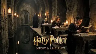 Study With Me at Hogwarts | Harry Potter Dungeon Study Ambience, Lantern Light & Deep Focus