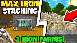 TRIPLE IRON FARM Minecraft Bedrock 1.21 (Ultimate Stacking Guide)