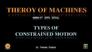 ME IV Sem. - TOM - Types of Constrained Motion - Dr. Veeresh Fuskele