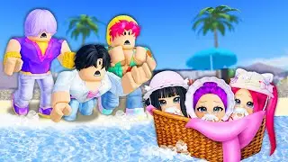 WE FOUND ABANDONED TRIPLETS ON THE BEACH in Roblox! (Kpop Demon Hunters)