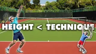 Little guy discovers the secret to serving 100 mph, or faster