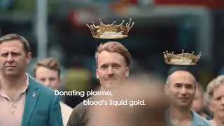 Give plasma, blood's liquid gold.