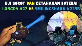 SMILINGSHARK K225B lawan LONGDA A27 LED LASER SENTER KEPALA ZOOM