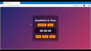 Build a Stopwatch & Timer in JavaScript | Project 2 of 100