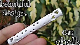 Awesome CHALK carving||Beautiful design on CHALK||HOLLOW Chalk carving (vedio 1)