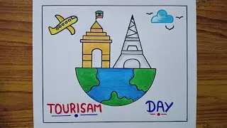 World Tourism Day Drawing / World Tourism Day Poster Drawing  / Tourism Day Drawing / Tourism Day
