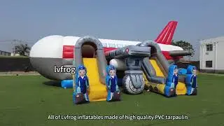 Fun airplane inflatable bouncy castle for kids