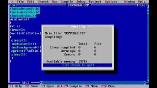 textcolor and textbackground functions in C language