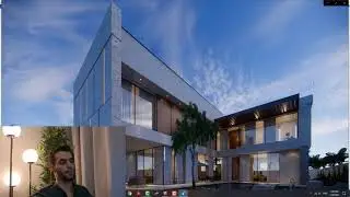 Modern Villa Sketchup Enscape  (3  Animation Video)