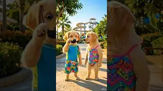 No money = no waterpark?  Wait till the end..😭 #ai  #puppy  #ytshorts