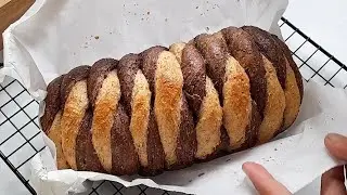 Мягкий цельнозерновой шоколадный хлеб без яиц без миксера
