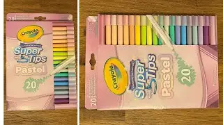 CRAYOLA SUPERTIPS 20 PASTEL COLOURS - UNBOX & SWATCH