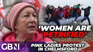 'I am PETRIFIED!' Emotional Pink Ladies urge Brits to 'STAND UP' against migrant hotels at protest