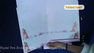 Pastel Pink Bride and Groom Invitation Card - KNKM8206