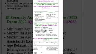 mha ib recruitment 2022 IBIB Security Assistant/Executive & Multi-Tasking Staff Recruitment 2022