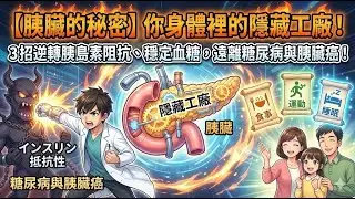 【胰臟的秘密】你身體裡的隱藏工廠！3招逆轉胰島素阻抗、穩定血糖，遠離糖尿病與胰臟癌！