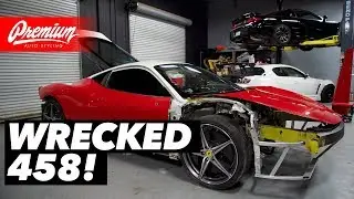 Vinyl wrapping TJ Hunt's WRECKED Ferrari 458 (Part 1)