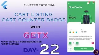 Add to cart feature | Cart item counter badge | Cart item listing | Day 22
